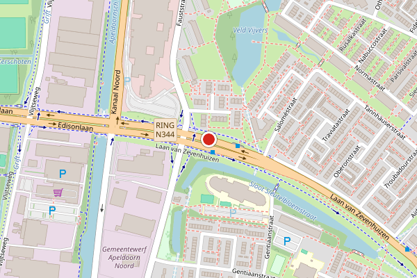 Brandweer-melding op Laan van Zevenhuizen, Apeldoorn op 28 juni, kaart-overzicht