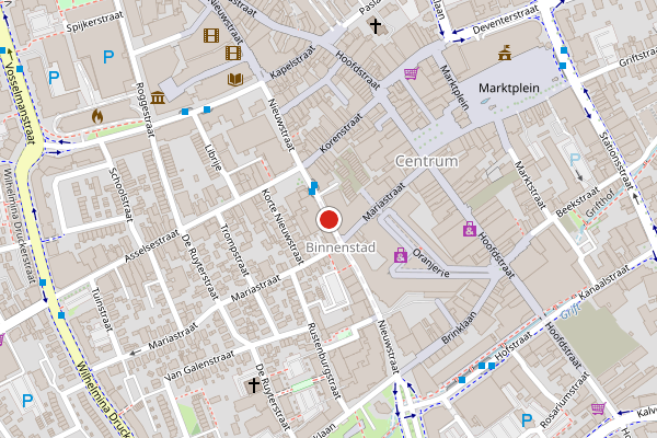 Brandweer-melding op Nieuwstraat, Apeldoorn op 1 juli, kaart-overzicht