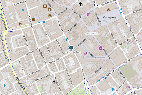 Politie-melding op Nieuwstraat, Apeldoorn op 4 juli, kaart-overzicht