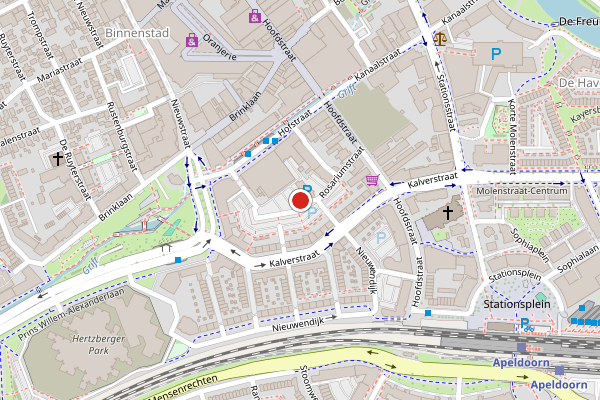 Brandweer-melding op Rosariumstraat, Apeldoorn op 7 juli, kaart-overzicht