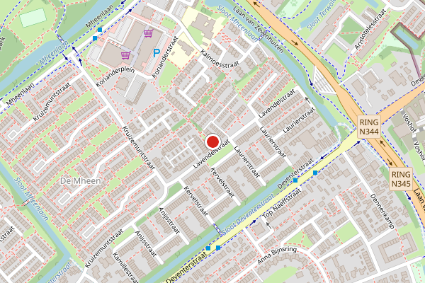 Brandweer-melding op Lavendelstraat, Apeldoorn op 9 juli, kaart-overzicht