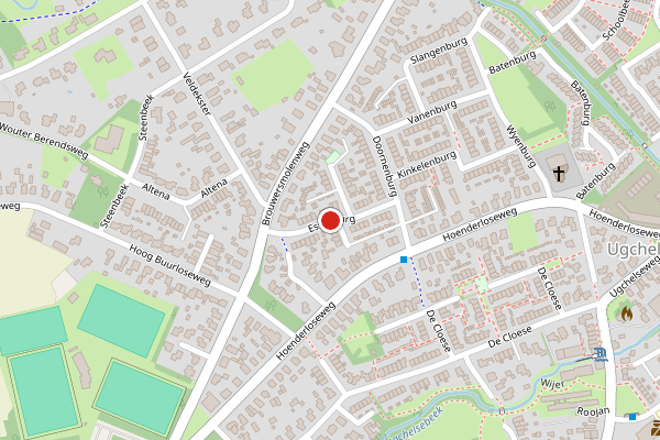 Brandweer-melding op Essenburg, Ugchelen op 15 juli, kaart-overzicht
