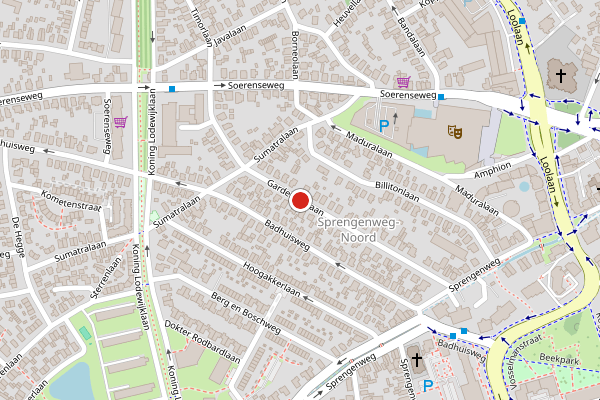 Brandweer-melding op Gardenierslaan, Apeldoorn op 17 juli, kaart-overzicht