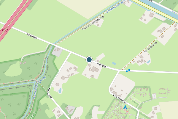 Politie-melding op Veendijk, Lieren op 29 juli, kaart-overzicht