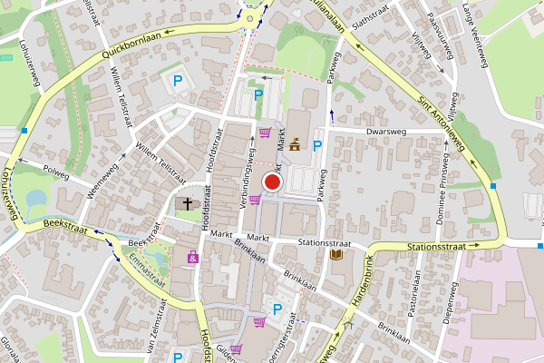 Brandweer-melding op Marktplein, Epe op 6 augustus, kaart-overzicht