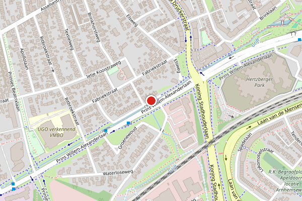 Brandweer-melding op Jo de Grootstraat, Apeldoorn op 6 augustus, kaart-overzicht