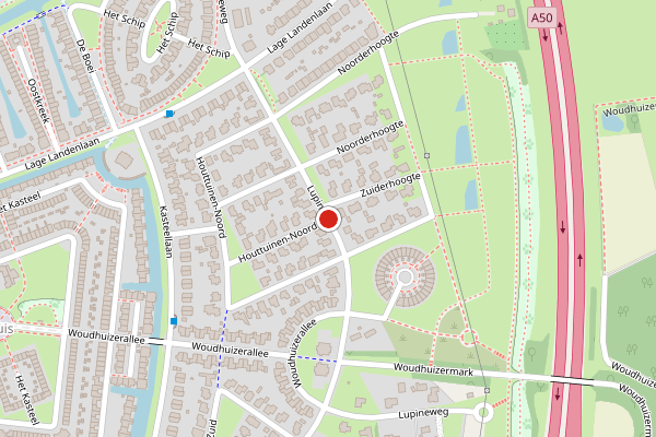 Brandweer-melding op Lupineweg, Apeldoorn op 7 augustus, kaart-overzicht