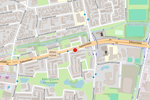 Brandweer-melding op Edisonlaan, Apeldoorn op 7 augustus, kaart-overzicht
