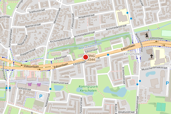 Brandweer-melding op Edisonlaan, Apeldoorn op 28 mei, kaart-overzicht