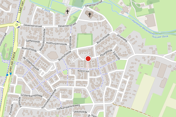 Brandweer-melding op Cromme Ackerstede, Vaassen op 28 mei, kaart-overzicht