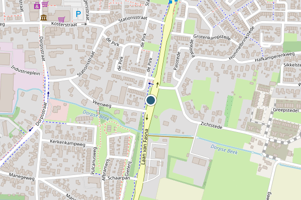 Politie-melding op Laan van Fasna, Vaassen op 24 mei, kaart-overzicht