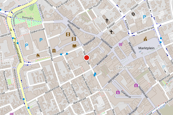 Brandweer-melding op Nieuwstraat, Apeldoorn op 29 mei, kaart-overzicht