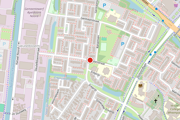 Brandweer-melding op Gentiaanstraat, Apeldoorn op 29 mei, kaart-overzicht