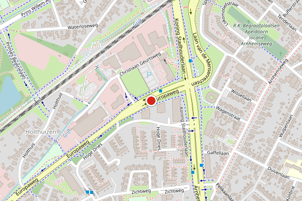 Brandweer-melding op Europaweg, Apeldoorn op 30 mei, kaart-overzicht