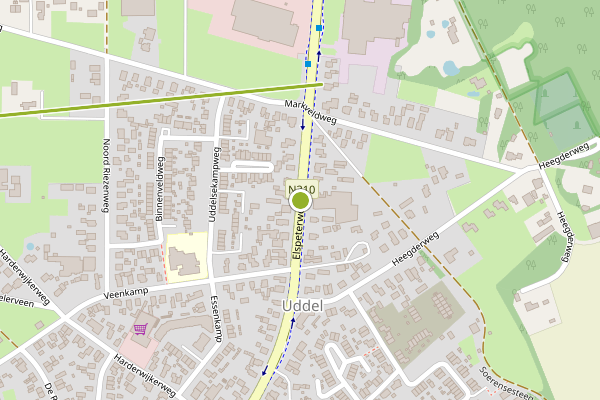 Ambulance-melding op Elspeterweg, Uddel op 1 juni, kaart-overzicht
