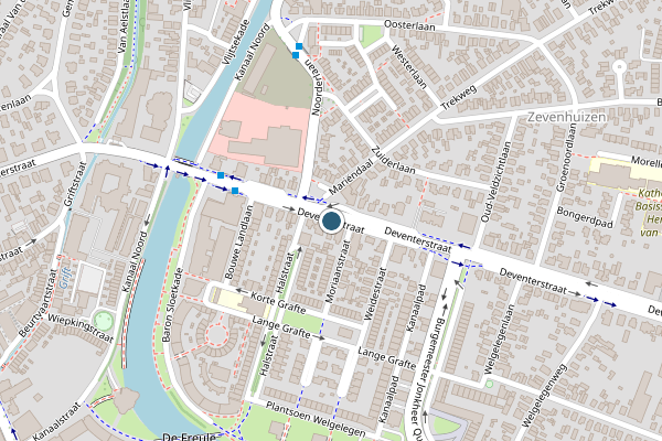 Politie-melding op Deventerstraat, Apeldoorn op 1 juni, kaart-overzicht