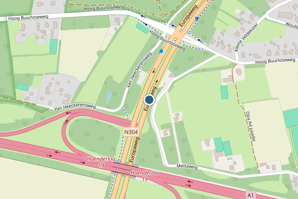 Politie-melding op Europaweg, Ugchelen op 5 juni, kaart-overzicht