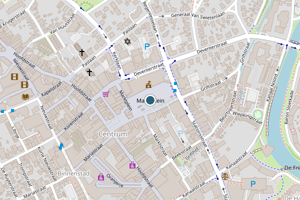 Politie-melding op Marktplein, Apeldoorn op 5 juni, kaart-overzicht