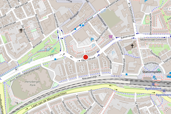 Brandweer-melding op Kalverstraat, Apeldoorn op 8 juni, kaart-overzicht