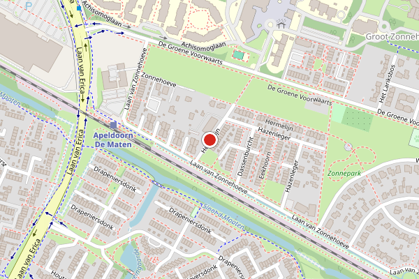 Brandweer-melding op Hermelijn, Apeldoorn op 14 juni, kaart-overzicht