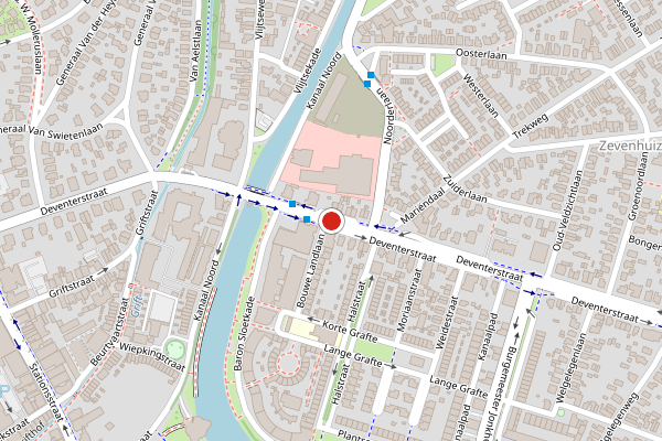 Brandweer-melding op Deventerstraat, Apeldoorn op 18 juni, kaart-overzicht