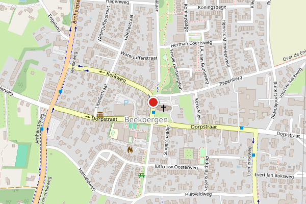 Brandweer-melding op Achterste Kerkweg, Beekbergen op 20 juni, kaart-overzicht