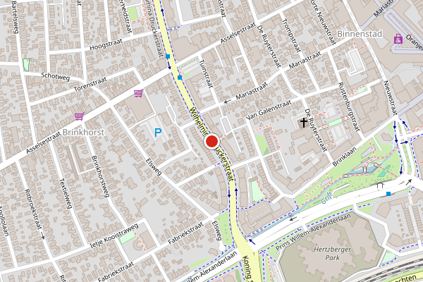 Brandweer-melding op Wilhelmina Druckerstraat, Apeldoorn op 22 juni, kaart-overzicht