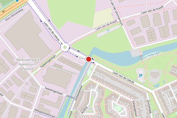 Brandweer-melding op Laan van de Leeuw, Apeldoorn op 23 juni, kaart-overzicht