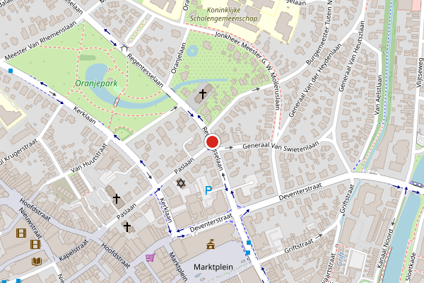 Brandweer-melding op Regentesselaan, Apeldoorn op 23 juni, kaart-overzicht