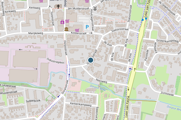 Politie-melding op Stationsstraat, Vaassen op 24 juni, kaart-overzicht
