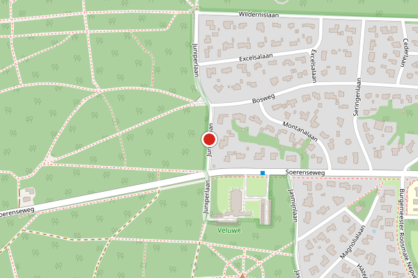 Brandweer-melding op Juniperlaan, Apeldoorn op 25 juni, kaart-overzicht