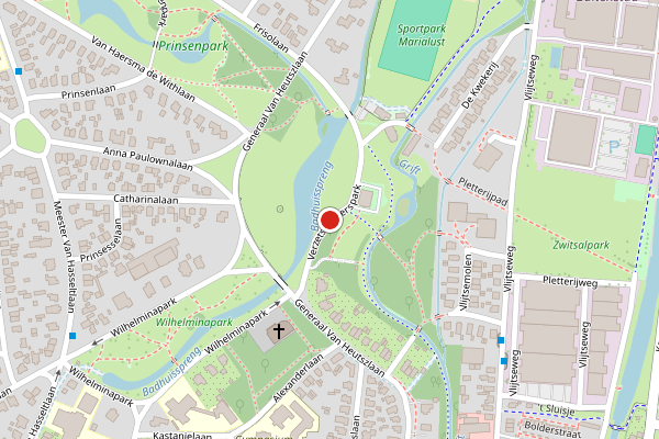 Brandweer-melding op Verzetsstrijderspark, Apeldoorn op 25 juni, kaart-overzicht