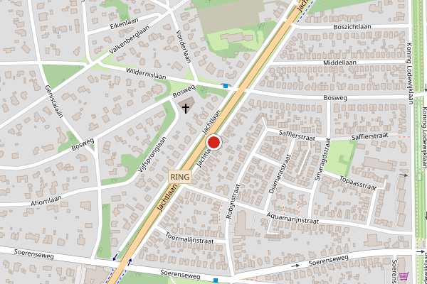 Brandweer-melding op Jachtlaan, Apeldoorn op 25 juni, kaart-overzicht